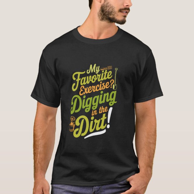 Lustige Retro-Gartenarbeit Grabübung Erde T-Shirt (Vorderseite)