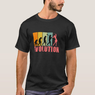 Lustige Retro-Golfevolution für Golf-Girl T-Shirt