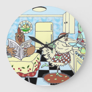 Lustige Retro Küchen-Wanduhr Große Wanduhr