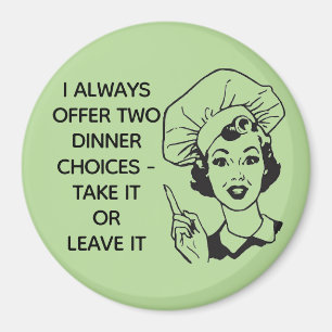 Lustige Retro-Magnet für lustige Essensauswahl Magnet