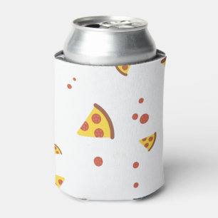 Lustige Retro-Peperoni-Pizza im minimalistischen M Dosenkühler