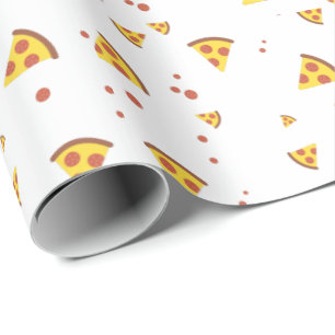 Lustige Retro-Peperoni-Pizza im minimalistischen M Geschenkpapier