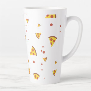Lustige Retro-Peperoni-Pizza im minimalistischen M Milchtasse