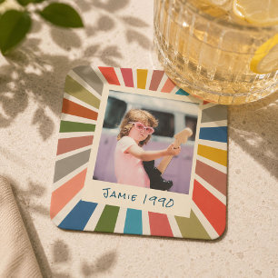 Lustige Retro-Personalisierte Geburtstags-Vintage- Rechteckiger Pappuntersetzer