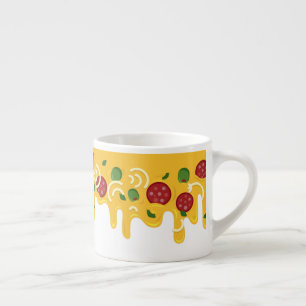 Lustige Retro-triefende Pizza-Käse-Keto-Party Espressotasse