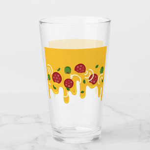Lustige Retro-triefende Pizza-Käse-Keto-Party Glas