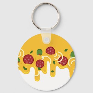Lustige Retro-triefende Pizza-Käse-Keto-Party Schlüsselanhänger