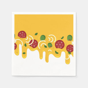 Lustige Retro-triefende Pizza-Käse-Keto-Party Serviette
