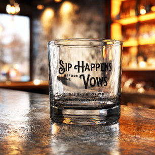 Lustige Retro-Typografie Individuelle Junggesellen Whiskyglas