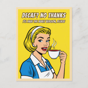 Lustige Retro Vintage Entkoffeinierter Kaffee Humo Postkarte