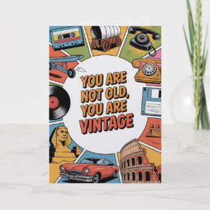 Lustige Retro-Vintage-Geburtstagskarte Nostalgisch Karte
