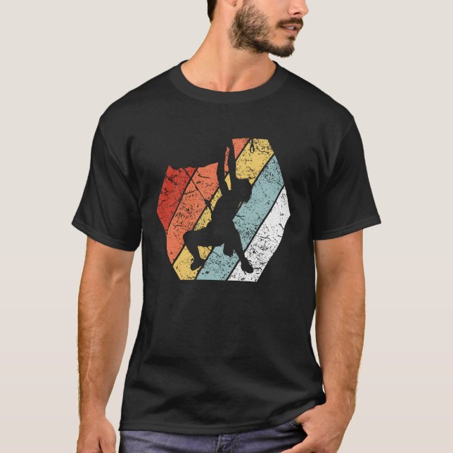 Lustige Retro Vintage kletternde 80er Art T-Shirt (Vorderseite)