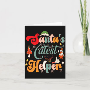 Lustige Retro-Weihnachtsmänner süßester Helfer  Karte