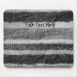 lustige Retromuster schwarz-weiß gestrickte Streif Mousepad