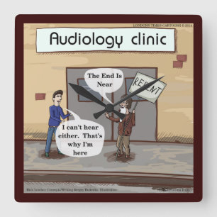 Lustige Reue für Audiologie Wanduhr