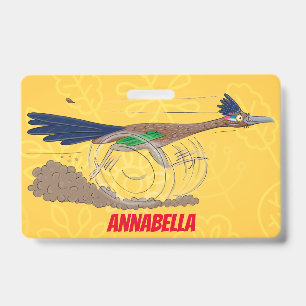 Lustige Roadrunner-Vogel-Cartoon-Illustration Ausweis