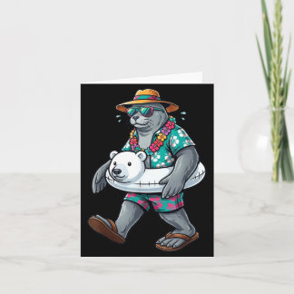 Lustige Robbe Hawaiian lar Bär ol Floaty Humor Karte