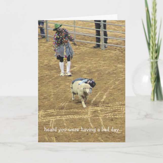 Lustige Rodeokarte der Ermutigung, Hammelfleisch Karte (Vorderseite)