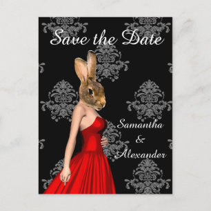 Lustige romantische Tiercollage Save the Date Ankündigungspostkarte