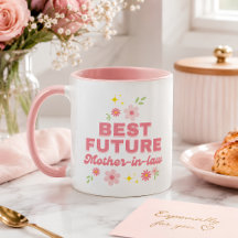 Lustige rosa Blumen - beste zukünftige Schwiegermu