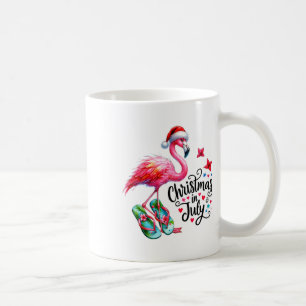 Lustige rosa Flamingo Flip Flops Sommer Weihnachte Kaffeetasse