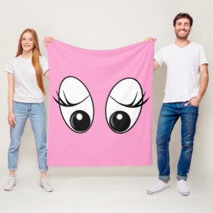 Lustige rosa Fleece-Decke mit überraschten Augen Fleecedecke