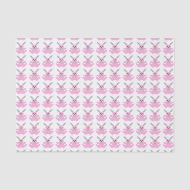 Lustige rosa Osterhasen Seidenpapier (Vorderseite)