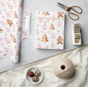 Lustige rosa Weihnachts-Süßigkeiten Geschenkpapier