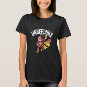 Lustige Rote-Beete-Vegan-Unschlagbarer-Held T-Shirt