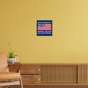 Lustige rote blaue Mach Amerika Königlich wieder F Poster