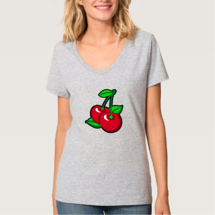 Lustige Rote Grüne Schwarze Kirschen Obst Pop Art T-Shirt