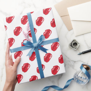Lustige rote Lippen  Geschenkpapier