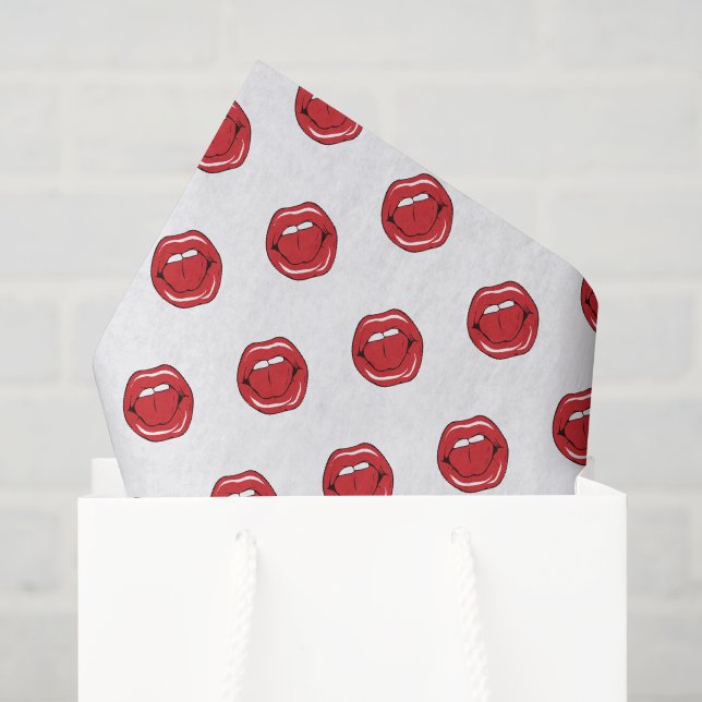 Lustige rote Lippen  Seidenpapier (Geschenktüte)
