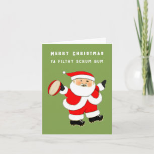 Lustige Rugby-Weihnachten Feiertagskarte