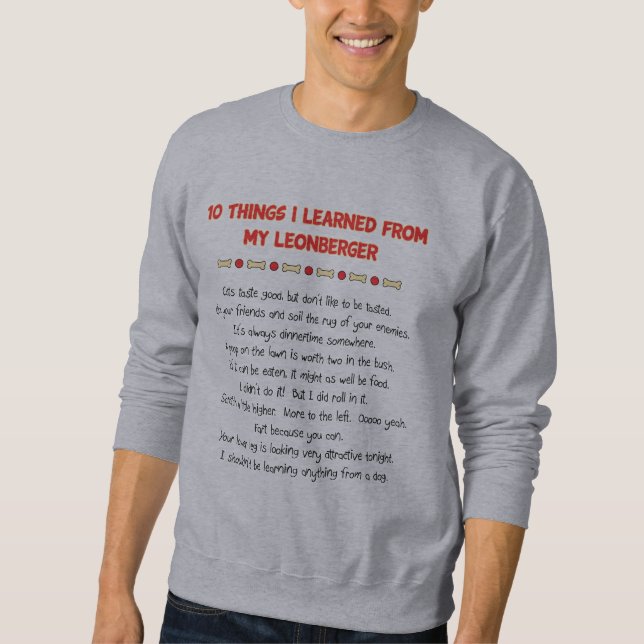 Lustige Sachen I gelernt von meinem Leonberger Sweatshirt (Vorderseite)