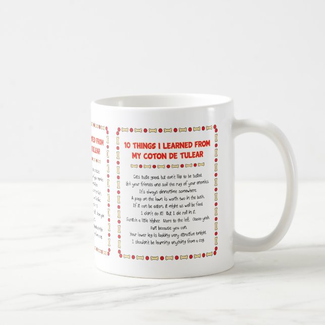 Lustige Sachen I lernten von meiner Baumwolle de Kaffeetasse (Rechts)