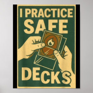 Lustige Safe Decks Sammelkartenspiel Pun Humor  Poster
