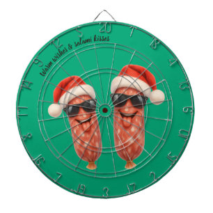 Lustige Salamiküsse Weihnachten Dartscheibe