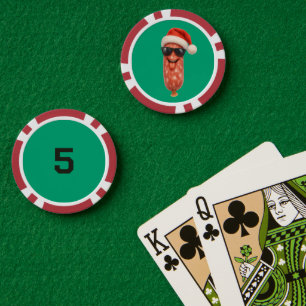 Lustige Salamiküsse Weihnachten Pokerchips