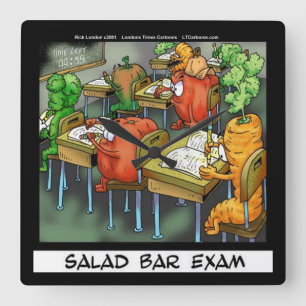 Lustige Salatbar-Prüfung Wanduhr