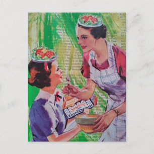 Lustige Salathüte Collage Postkarte