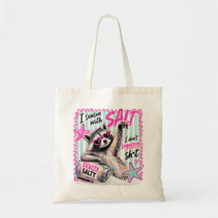 Lustige salzige Sommer-Sassy-Strand-Waschbär-Leinw Tragetasche