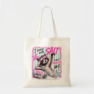 Lustige salzige Sommer-Sassy-Strand-Waschbär-Leinw Tragetasche