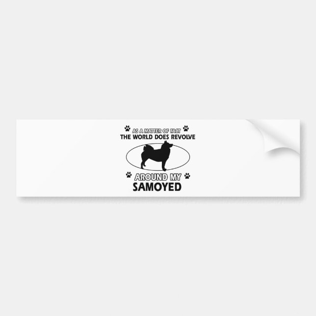 lustige SAMOYED-Entwürfe Autoaufkleber (Vorne)