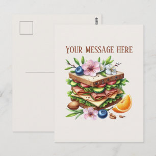 Lustige Sandwich-Shop-Ergänzungsnachricht Geschäft Postkarte