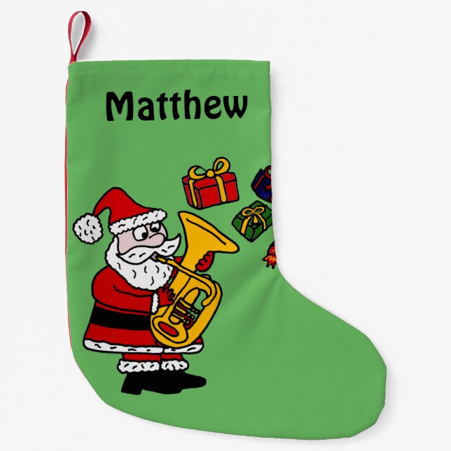 Lustige Sankt, die Tuba-WeihnachtsStrumpf spielt Kleiner Weihnachtsstrumpf (Vorderseite)