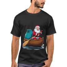 lustige Santa-Claus beim Rudern des T - Shirt