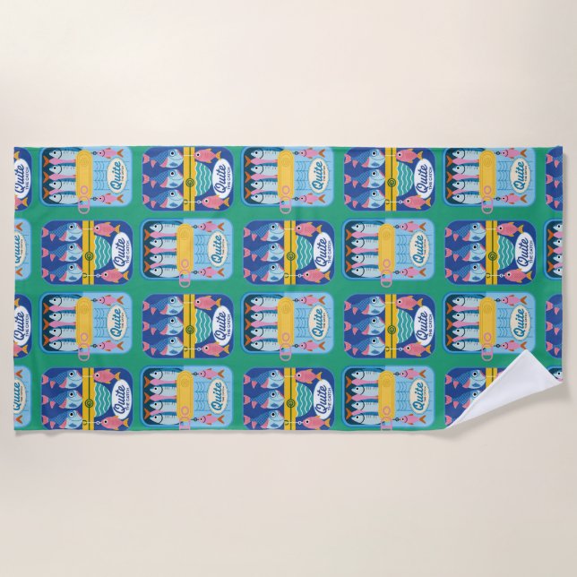 Lustige Sardine Seefahrt Strandtuch (Vorderseite)