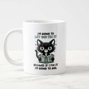 Lustige Sarkasmus-Katze Wortkunst Jumbo-Tasse