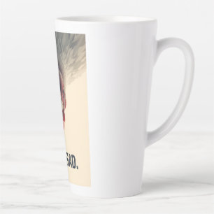 Lustige sarkastische Henne Wie traurig auf dem Kop Milchtasse